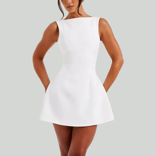 Sexy Slim-Fitting Backless Dress Summer Sleeveless Short Dresses