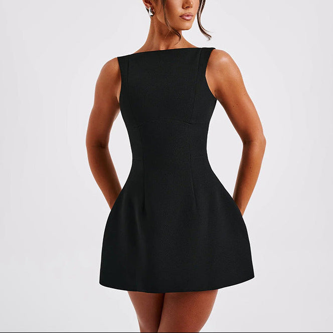 Sexy Slim-Fitting Backless Dress Summer Sleeveless Short Dresses